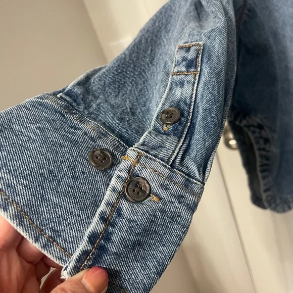 KBB KAHLANA Target Samira Medium Wash Button Down Denim Shirt Oversized M NWT - Picture 10 of 13